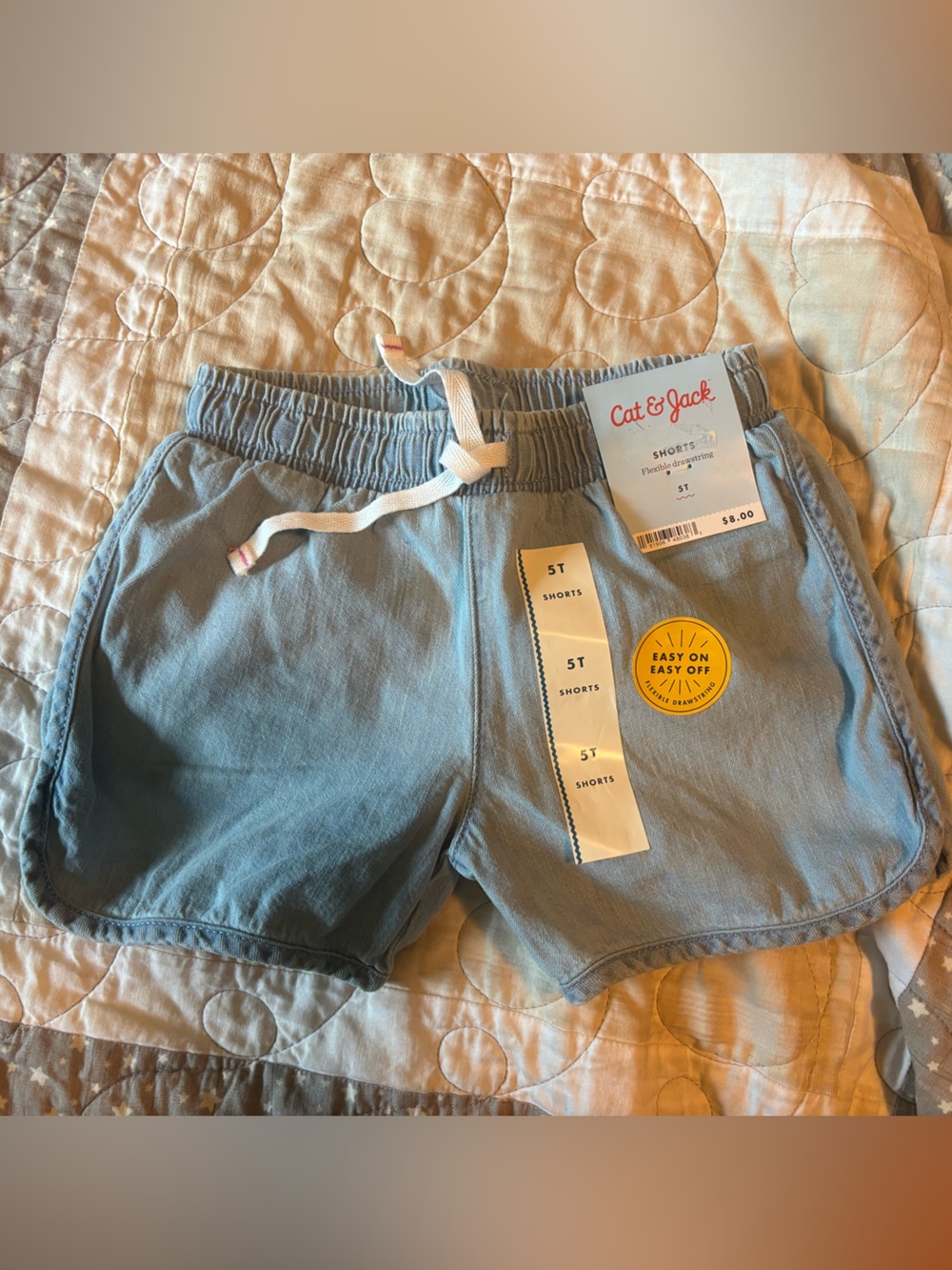 Cat & Jack Light Blue Elastic Waist Kids denim Shorts